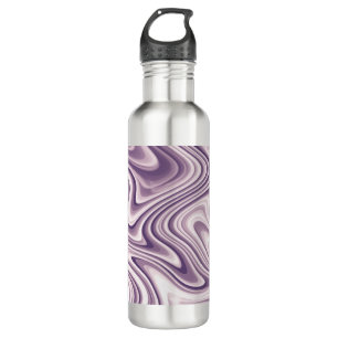 Abstract Purple Liquid Marble Stainless Steel Water Bottle
