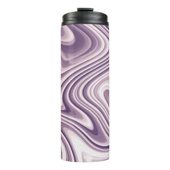 Abstract Purple Liquid Marble Thermal Tumbler (Front)