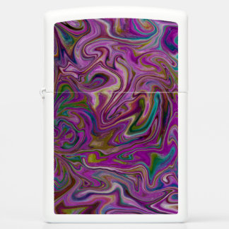 Abstract Purple Liquid Marble Zippo Lighter
