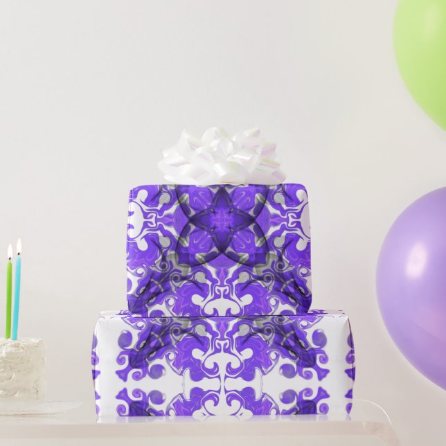 Abstract purple mandala, psychedelic mandala  wrapping paper (Party Gifts)
