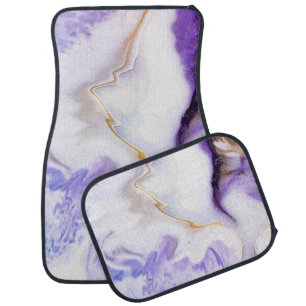 Abstract purple marble car floor mat