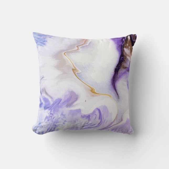 Abstract purple marble throw pillow (Front)