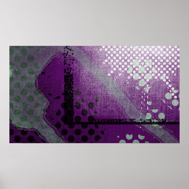 Abstract Purple Metallic Grunge Poster (Front)