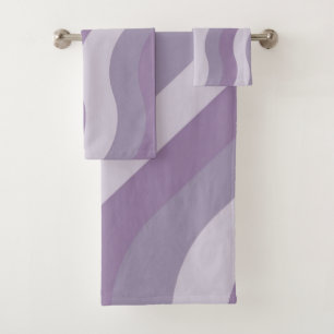 Abstract Purple Modern Minimalist Elegant Summer  Bath Towel Set