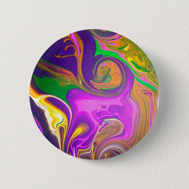 Abstract "Purple Monkey" Design pin/ Button (Front)