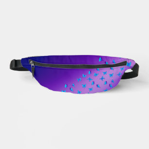 Abstract Purple Moon and Butterflies  Fanny Pack