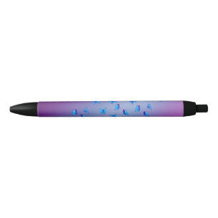 Abstract Purple Moonbeams and Butterflies Pen