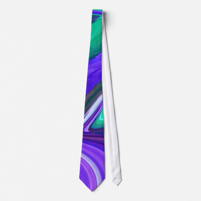 Abstract Purple N Teal Swirls Tie (Front)