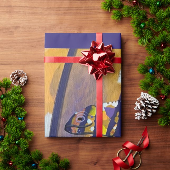 Abstract Purple Orange Chameleon Wrapping Paper (Holiday Gift)