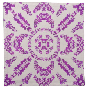 Abstract Purple Orchid Flower Design Pattern Art Cloth Napkin