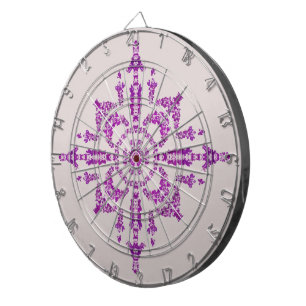 Abstract Purple Orchid Flower Design Pattern Art Dart Board