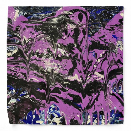 abstract purple paint drips bandana