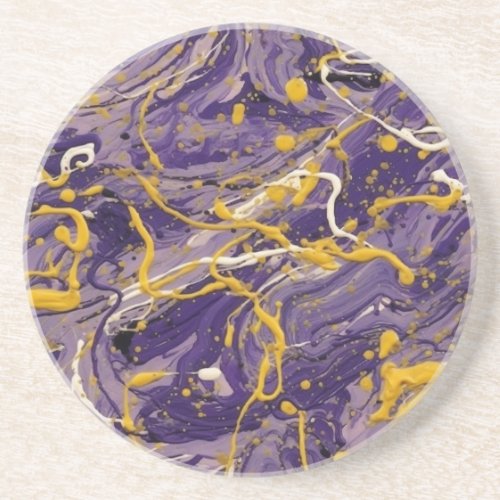 Abstract purple paint splatter coaster
