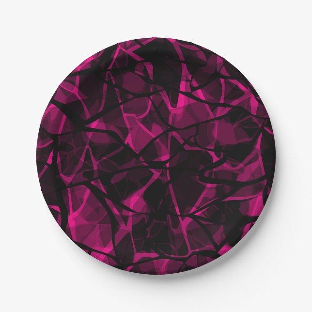 Abstract purple paper plates (Front)