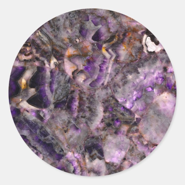 Abstract Purple pattern, purple quartz marble  Classic Round Sticker (Front)