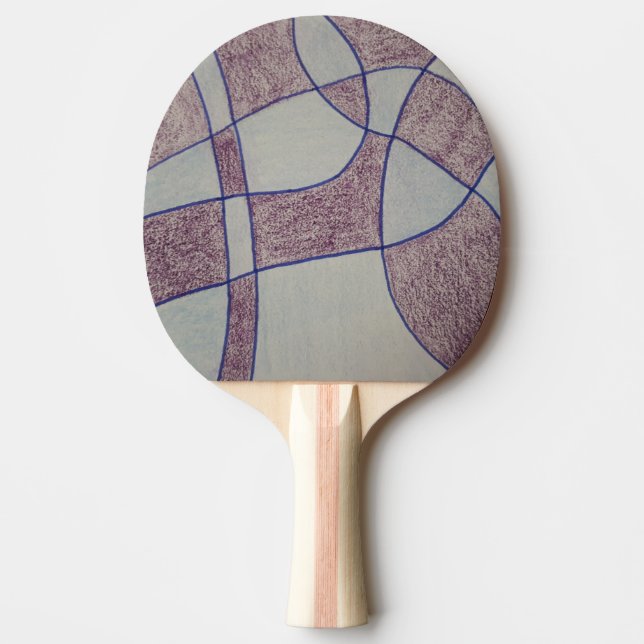 Abstract Purple Ping Pong Paddle (Front)