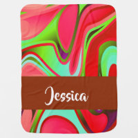 Abstract purple, pink and brown baby blanket