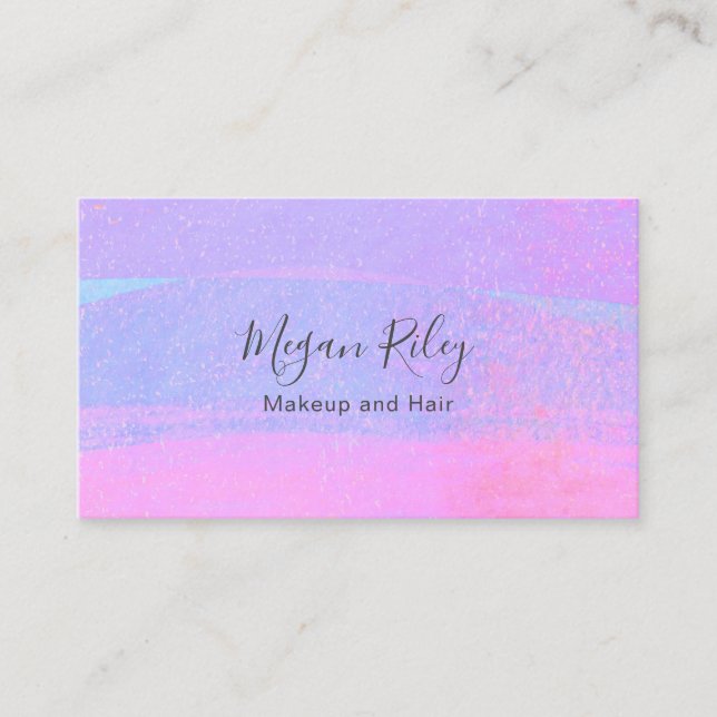 Abstract Purple Pink Ombre Watercolor Wash Business Card (Front)