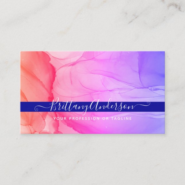 Abstract Purple Pink Personalized Loyalty Card (Front)