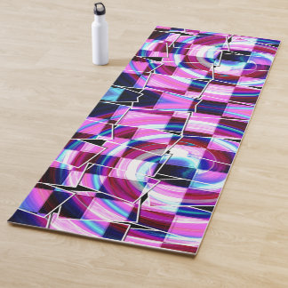 Abstract Purple Pink Squares Geometric Pattern Yoga Mat