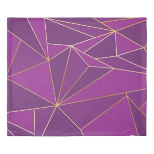 Abstract purple polygon artistic geometric with go duvet cover