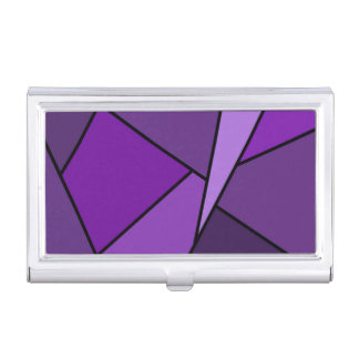 Abstract Purple Polygons Business Card Holder