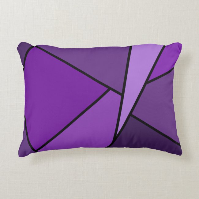 Abstract Purple Polygons Decorative Pillow