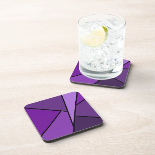 Abstract Purple Polygons Drink Coaster
