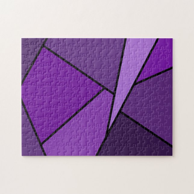 Abstract Purple Polygons Jigsaw Puzzle (Horizontal)