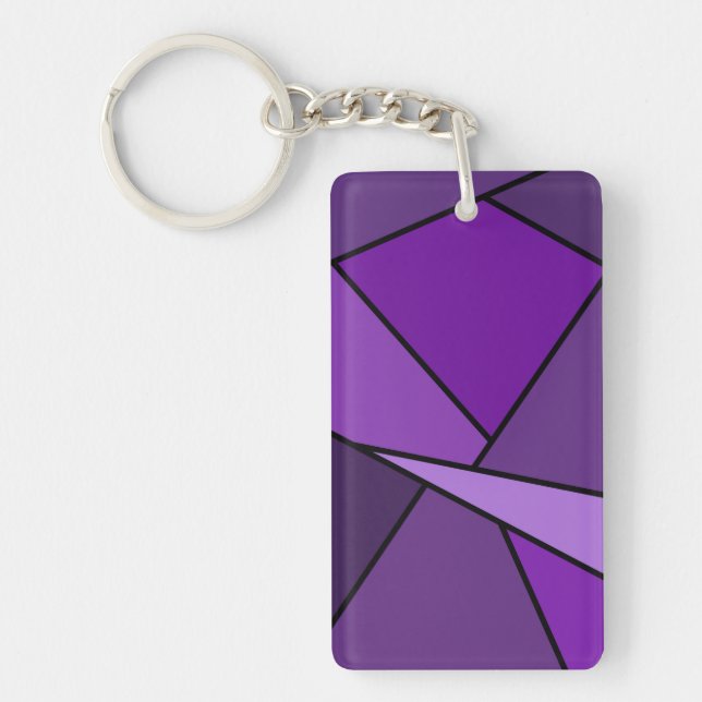 Abstract Purple Polygons Keychain (Front)