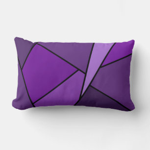 Abstract Purple Polygons Lumbar Pillow