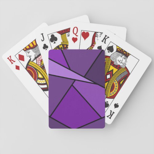 Abstract Purple Polygons Playing Cards