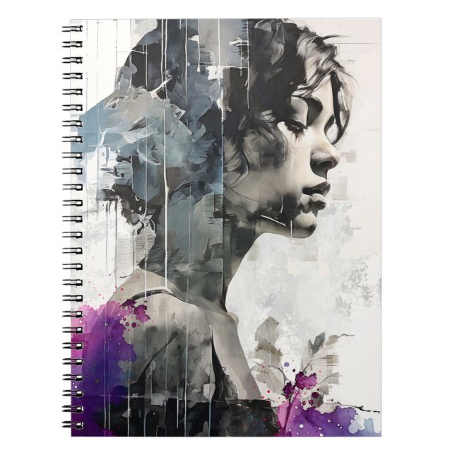 Abstract Purple Portrait | Notebook Journal (Front)