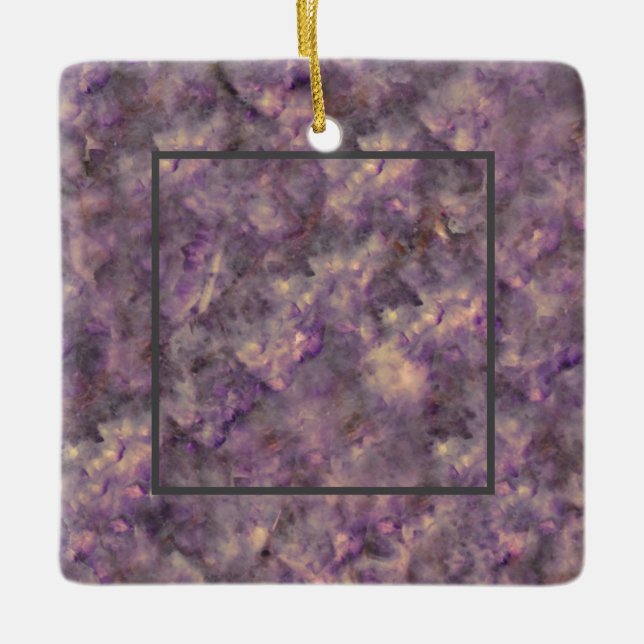Abstract purple quartz marble granite stone  ceramic ornament (Front)