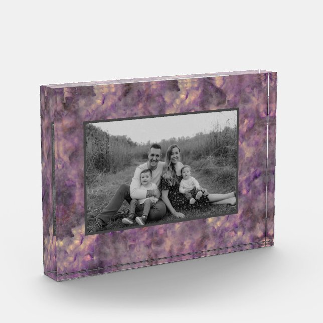 Abstract purple quartz marble granite stone  photo block (Left)