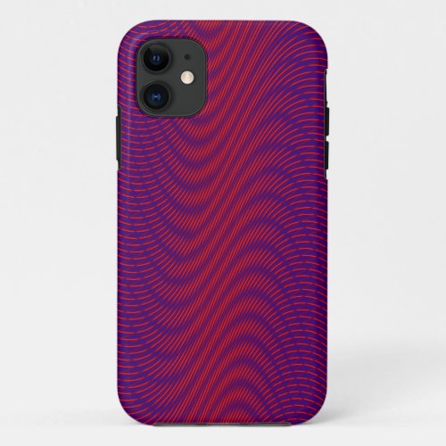   Abstract Purple  Red Psychedelic Stripes Trippy iPhone 11 Case