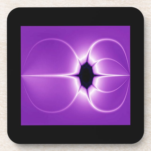 Abstract Purple Spider Fractal Beverage Coaster (Front)