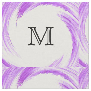 Abstract Purple Swirl Monogram Fabric