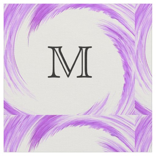 Abstract Purple Swirl Monogram Fabric