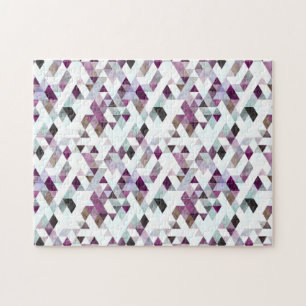 Abstract Purple Teal Diamond Quilt Pattern Puzzle