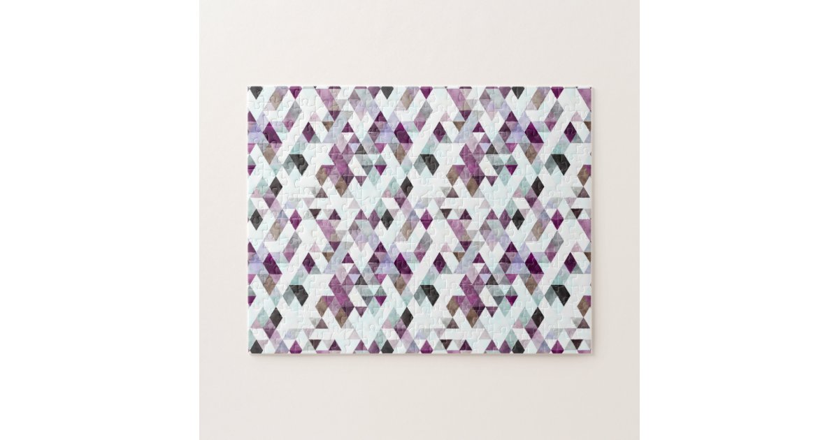 Abstract Purple Teal Diamond Quilt Pattern Puzzle Zazzle Com