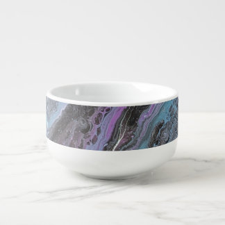 Abstract Purple & Teal Flow Soup Mug