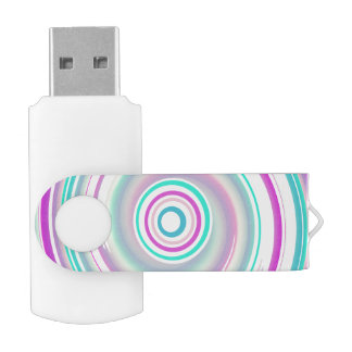 Abstract Purple & Teal Swirl USB Flash Drive