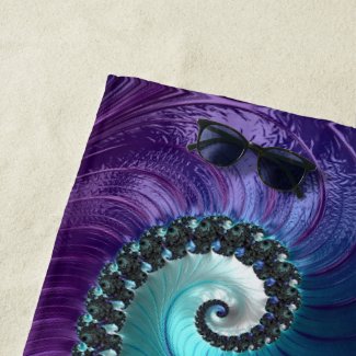 Abstract Purple Turquoise Gradient Spiral Fractal