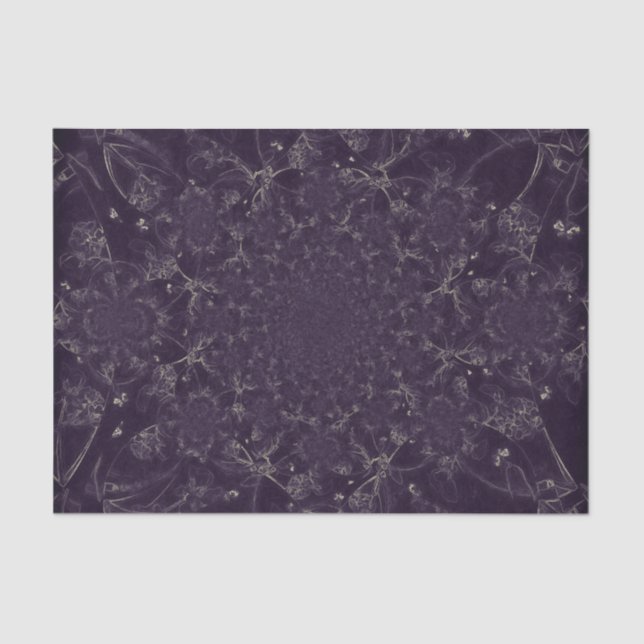 Abstract Purple Vintage Decoupage Pattern Design Tissue Paper (Front)