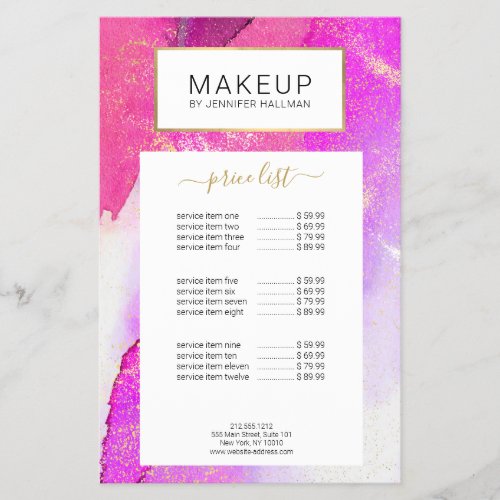 Abstract Purple Watercolor Faux Gold Dust Flyer