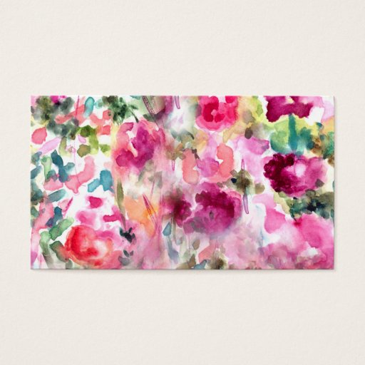 Customizable Abstract Purple Watercolor Floral Background Business Card Template