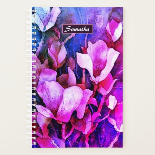 Abstract Purple Watercolor Floral Personalised Planner