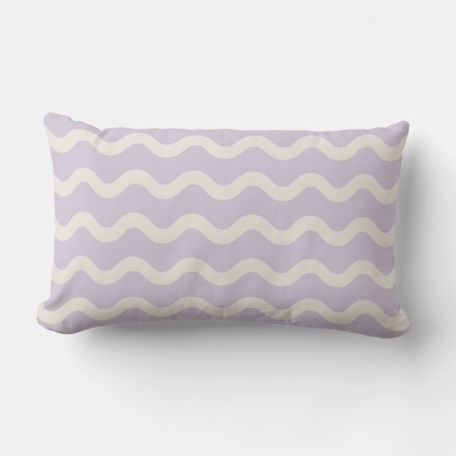 Abstract Purple Wavy Stripe Minimalist Spring  Lumbar Pillow (Front)