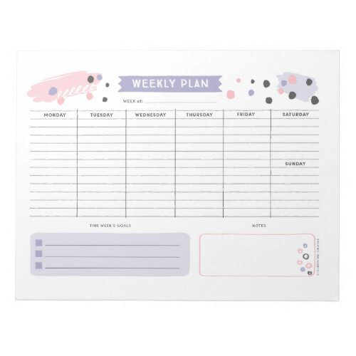 Abstract Purple Weekly Planner Notepad